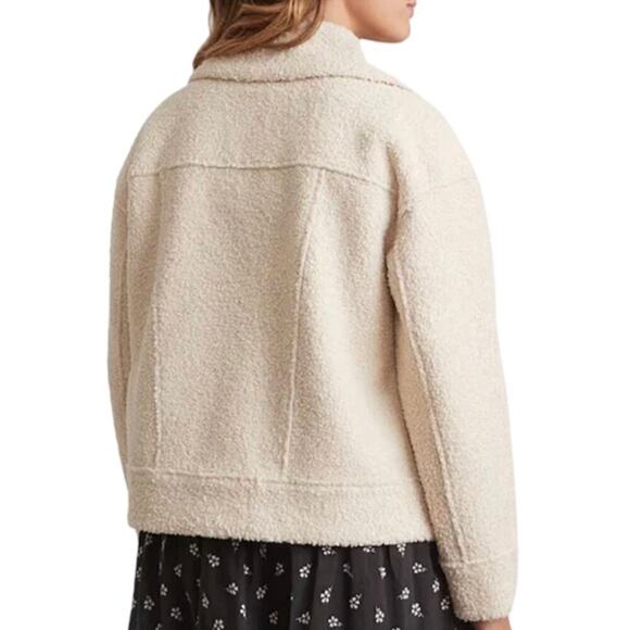 Marine Layer Women’s Quebec Sherpa Jacket Size L Antique White NEW - Picture 2 of 10